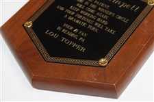 Bobby Clampett Plaque From Reading, Pa. #1 Fan Lou Topper