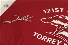 Jon Rahm Signed 2021 US Open at Torrey Pines Red Screen Flag PSA #AN77461