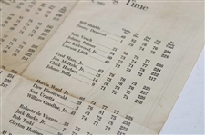 1951 Masters Tournament Sunday Final Round Pairing Sheet - Ben Hogan Winner