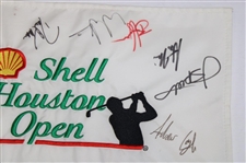 Mickelson, Spieth, Fowler & others Signed Shell Houston Open Embroidered Flag JSA ALOA