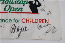 Mickelson, Spieth, Fowler & others Signed Shell Houston Open Embroidered Flag JSA ALOA