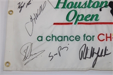 Mickelson, Spieth, Fowler & others Signed Shell Houston Open Embroidered Flag JSA ALOA