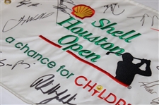 Mickelson, Spieth, Fowler & others Signed Shell Houston Open Embroidered Flag JSA ALOA