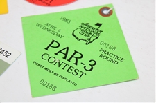 Jack Nicklaus Signed 1982 Masters Par-3 Ticket w/1983 & 1984 Par-3 & 2009 Wed Tickets JSA ALOA