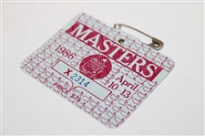 1986 Masters Tournament SERIES Badge #X2314 - Jack Nicklaus Winner