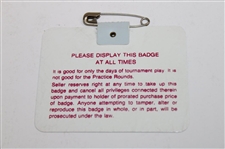 1986 Masters Tournament SERIES Badge #X2314 - Jack Nicklaus Winner