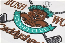 Caddyshack Chevy Chase Signed Bushwood CC Screen Flag JSA #VV81104
