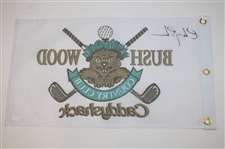 Caddyshack Chevy Chase Signed Bushwood CC Screen Flag JSA #VV81104