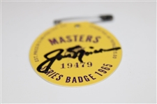 Jack Nicklaus Signed 1965 Masters Tournament SERIES Badge #19479 JSA ALOA