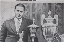 1971 Bobby Jones AP Wire Photo w/Grand Slam Trophies