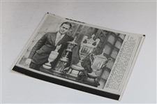 1971 Bobby Jones AP Wire Photo w/Grand Slam Trophies