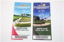Angel Cabrera Signed 2007 US Open at Oakmont Sat & Sun Tickets plus Remaining Tickets in Set JSA ALOA