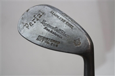 c.1920's Symons Golf Shop San Antonio Stainless Steel Iron Set by Texas HoFer Will Symons w/Stovepipe Golf Bag