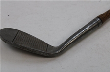 c.1920's Symons Golf Shop San Antonio Stainless Steel Iron Set by Texas HoFer Will Symons w/Stovepipe Golf Bag