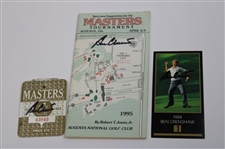Ben Crenshaw Signed 1995 Masters SERIES Badge, Spec Guide & GSV Golf Card JSA ALOA