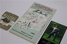 Ben Crenshaw Signed 1995 Masters SERIES Badge, Spec Guide & GSV Golf Card JSA ALOA