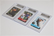 Justin Thomas, Danielle Kang & Jin Young Ko Beckett Graded SI For Kids Golf Cards