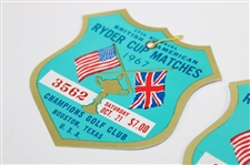 1967 The Ryder Cup at Champions GC Saturday Rd Tickets #3562 & #3563 - Hogan Captain