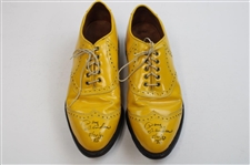 Doug Sanders Signed Personal Used Yellow Custom Golf Cleats Shoes w/'5/20/93' Inscrip. JSA ALOA