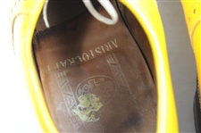 Doug Sanders Signed Personal Used Yellow Custom Golf Cleats Shoes w/'5/20/93' Inscrip. JSA ALOA