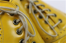 Doug Sanders Signed Personal Used Yellow Custom Golf Cleats Shoes w/'5/20/93' Inscrip. JSA ALOA
