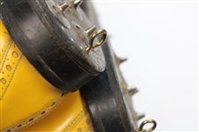 Doug Sanders Signed Personal Used Yellow Custom Golf Cleats Shoes w/'5/20/93' Inscrip. JSA ALOA
