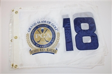 Fourteen (14) PGA Grand Slam of Golf White Screen Flags - Poipu Bay & Kauai Lagoon