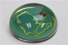 Augusta National GC Masters Logo Round Glass Top Paperweight in Original Box