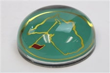 Augusta National GC Masters Logo Round Glass Top Paperweight in Original Box