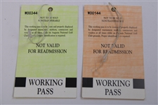 Full Set Of 2001 Masters Working Pass Paper Tickets - Tiger Woods 