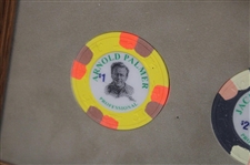 Palmer, Nicklaus & Norman Poker Chips - Framed