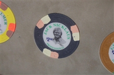 Palmer, Nicklaus & Norman Poker Chips - Framed