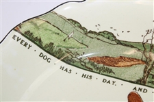 Royal Doulton Golf Themed Scalloped Bowl 'Every dog has his day, and every man his hour'
