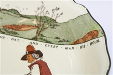 Royal Doulton Golf Themed Scalloped Bowl 'Every dog has his day, and every man his hour'