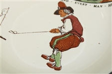 Royal Doulton Golf Themed Scalloped Bowl 'Every dog has his day, and every man his hour'