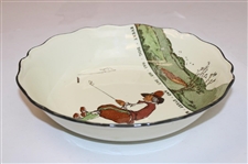 Royal Doulton Golf Themed Scalloped Bowl 'Every dog has his day, and every man his hour'