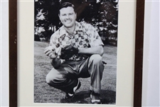 Unknown Golfer Black And White Photo - Framed 