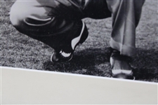 Unknown Golfer Black And White Photo - Framed 