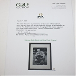Unknown Golfer Black And White Photo - Framed 