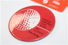 1980 Heritage Golf Classic Clubhouse Badge & 1987 US Tour Chinese National Golf Team Badge