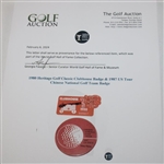 1980 Heritage Golf Classic Clubhouse Badge & 1987 US Tour Chinese National Golf Team Badge