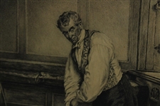  “A Little Practice” Engraved by James Dobie, Printed In B & W, Limited Ed. Artist Proof w/Remarque  - Framed