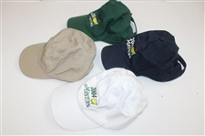 Four (4) 2004 & 2010 Masters Tournament Various Colored Dated Large Logo Hats