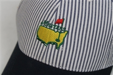 Two (2) Undated Masters Tournament Striped Logo Hats - Navy & Pine Green