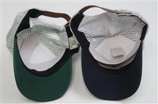 Two (2) Undated Masters Tournament Striped Logo Hats - Navy & Pine Green