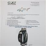 Greg Norman's Personal 2009 TaylorMade Season Opener Qantas Black/White/Green Full Size Golf Bag