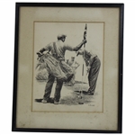 1960's Anthony Ravielli Golf Illustration - Framed
