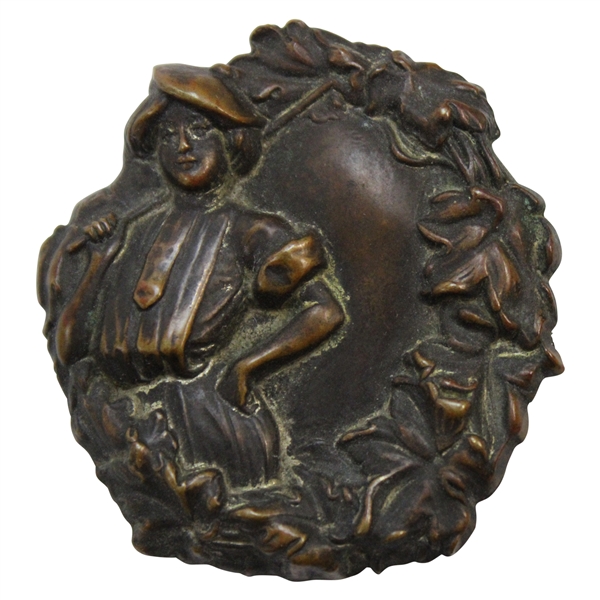 Embossed Lady Golfer Medallion Clip