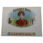 Christy Girl Lady Golfer in Red Dress Embossed by Maryland Litho Co.