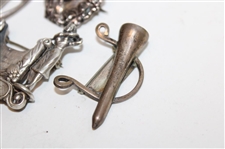 Sterling Silver Tee, Lady Golfer Pin, Golf Bag w/Clubs & Lady Golfer Medallion
